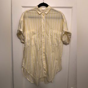 Oversized white and yellow striped t shirt